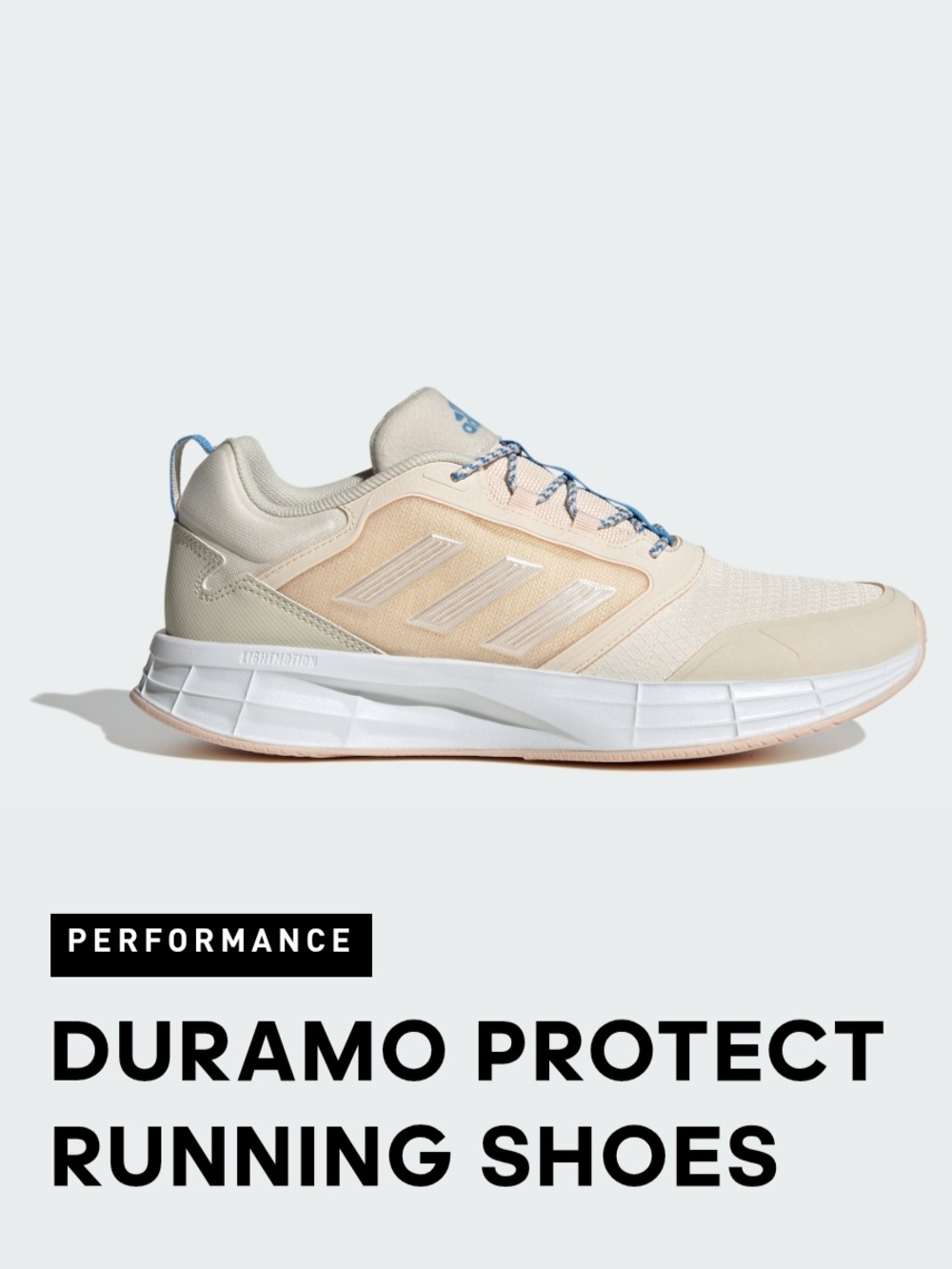 adidas Duramo Protect Men's Running Shoes - Cream/Light Blue